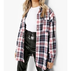 Boohoo oversized flannel shirt
